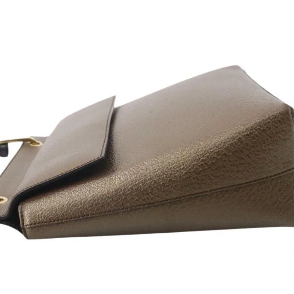 🚫SOLD🚫✨💎VINTAGE💎✨ GUCCI BAMBOO BAG
IN METALLIC CHAMPAIGNE LEATHER! - Picture 8 of 15